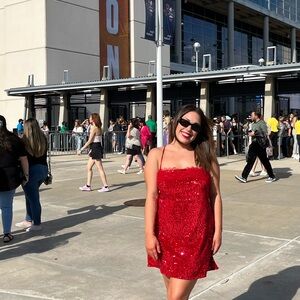 Free People Red Slip dress